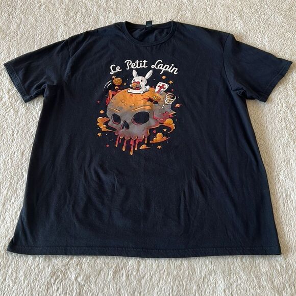 Le Petit Lapin short sleeve shirt black size XL - Picture 3 of 16